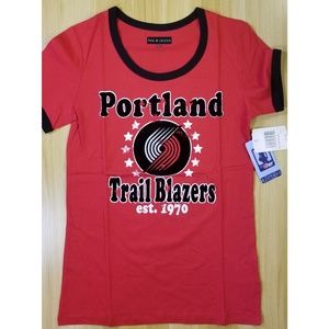 NBA Her Portlad Trailblazers Distressed Logo Tee